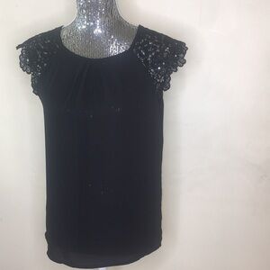 Philosophy black top lace cap sleeve XS